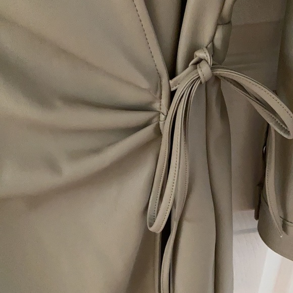 NWT ZARA Faux Leather Wrap Dress (M) - Picture 3 of 5